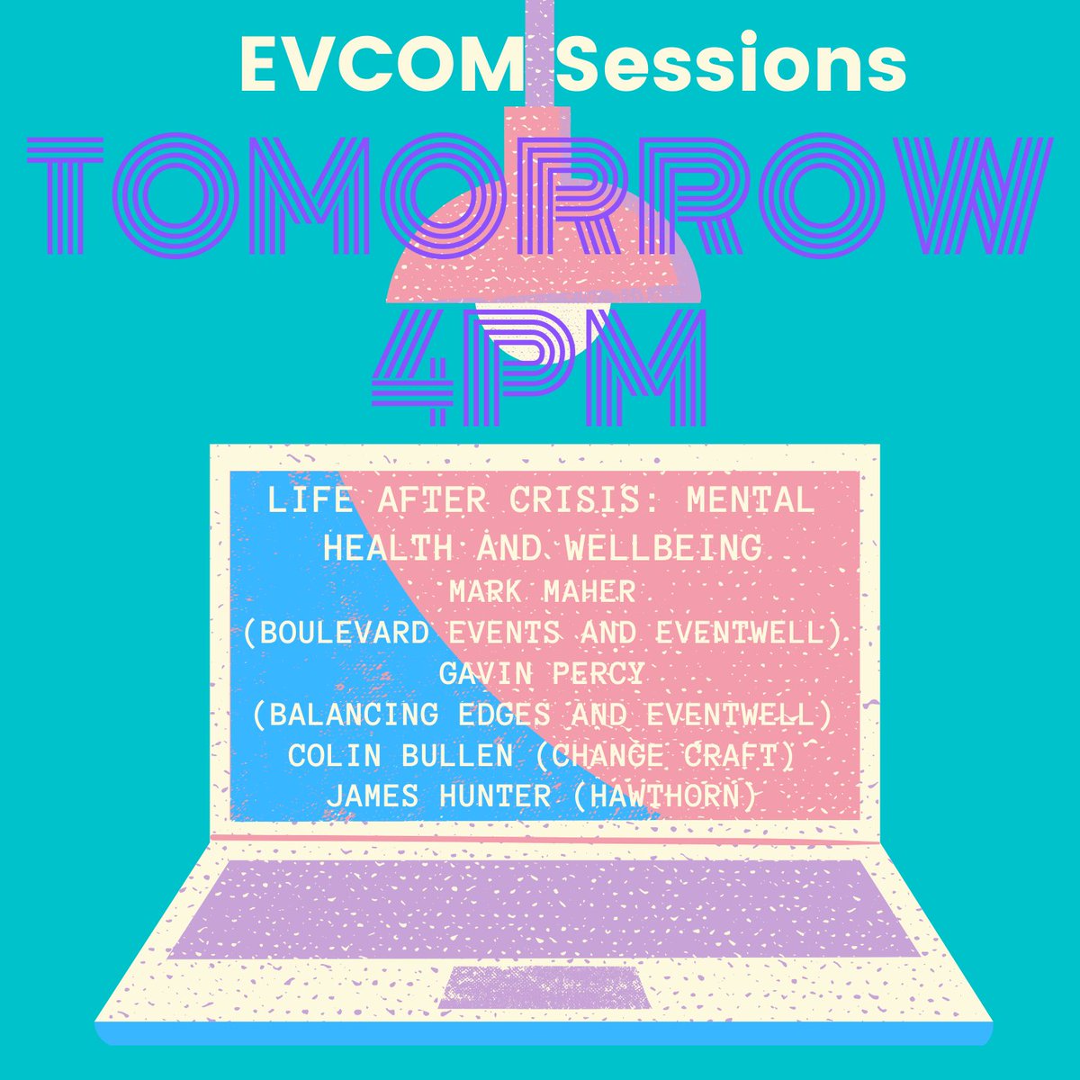 EVCOMUK's tweet photo. There's one more day to register for your FREE place at tomorrow's #EVCOMSession where industry experts will discuss mental health and wellbeing as we return to work!
Register here: https://t.co/qKQetprByd
@BoulevardEvents
@EdgesBalancing
@hawthornbiz
@EventWellHQ https://t.co/worJ5b5HFw