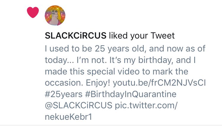 CheeseTree43's tweet image. Thanks @SLACKCiRCUS for liking my parody video. I am honored. I made the video for my birthday, not realizing that it would be around the same day as the FIFTEEN!! year anniversary of your video. Congrats on that milestone! Your video has made many people smile over the years. 🙂
