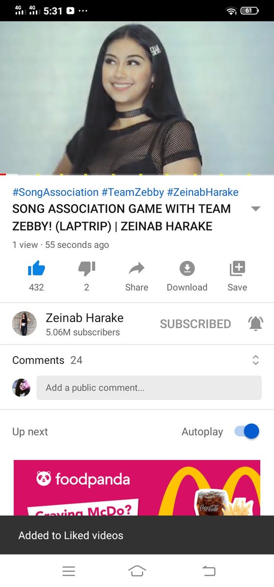 DelosMadelle's tweet photo. 55 seconds ago patunay na legit zebbies ako. Laugh trip tlaga nood na mga #Zebbies @ZeinabHarake11
#TeamZebby 
#SongAssociation
#ZeinabHarake https://t.co/P9TFz5kA4G