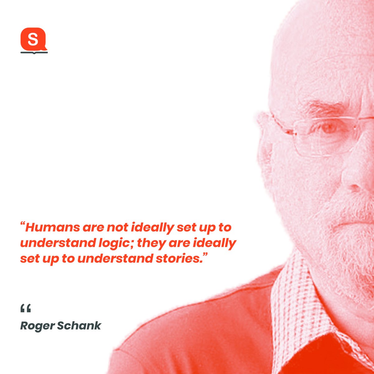StoryPackapp's tweet photo. A great #quote from entrepreneur and author Dr. Roger Schank on stories and #storytelling. 

#storypack #books #business https://t.co/8OgXCDDZtO