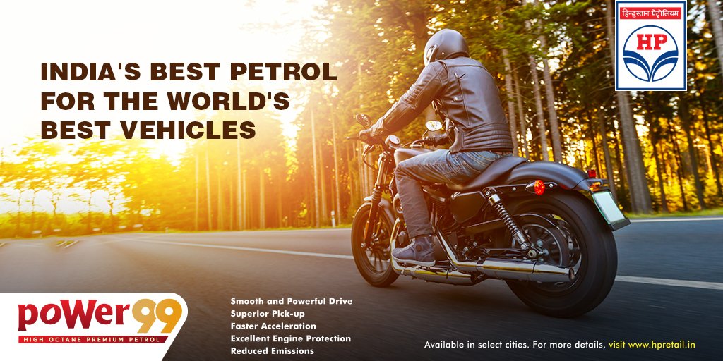 hpcl_retail's tweet photo. To bring out your vehicle’s best performance, you need to give it the perfect nutrition. Give your vehicle the benefit of India’s best performing fuel — poWer 99, the high-octane Premium Petrol, from #HindustanPetroleum.
#HPCL https://t.co/Fgu3tAzt6J