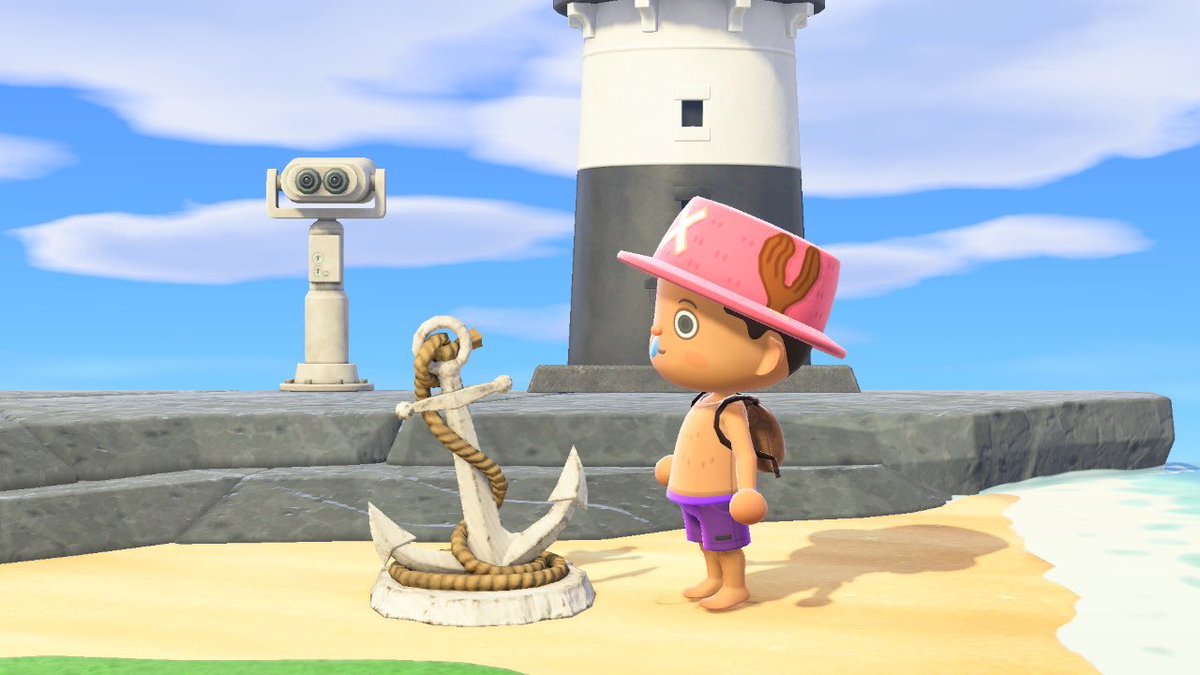 Samugyopusaru チョッパーは絶対に無理 と思ってたけどなんとか作れた かわいい笑笑 帽子の裏から耳が見える仕様いい チョッパー ワンピース マイデザイン あつ森 모동숲