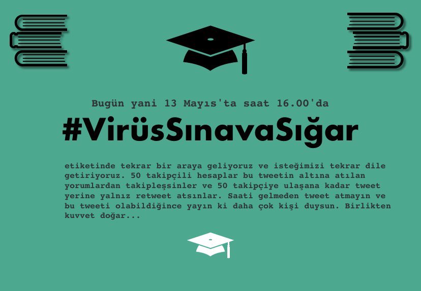 Bugün tekrar tag başlatılacak herkes Rt yapıp paylaşım yapsın. 50 takipçinin altındakiler takipleşsinler #ykstarihinideğiştirme #TrumpYksyiErtele  #TurizmBakaniYksErtele #VirüsSınavaSığar