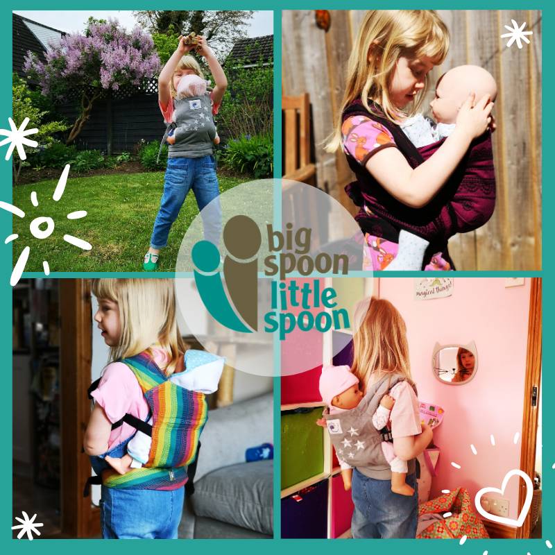 BigSpoonSlings's tweet photo. Does your little one like to wear their toys? Little M has been wearing her toys and dolls since she was very small. See our makeshift sling from a muslin when she was 2 years old. 😘 
We'd love to see your pictures!
#learningbyexample #bigspoonslings #normalisecarrying https://t.co/8H6rjErXgg