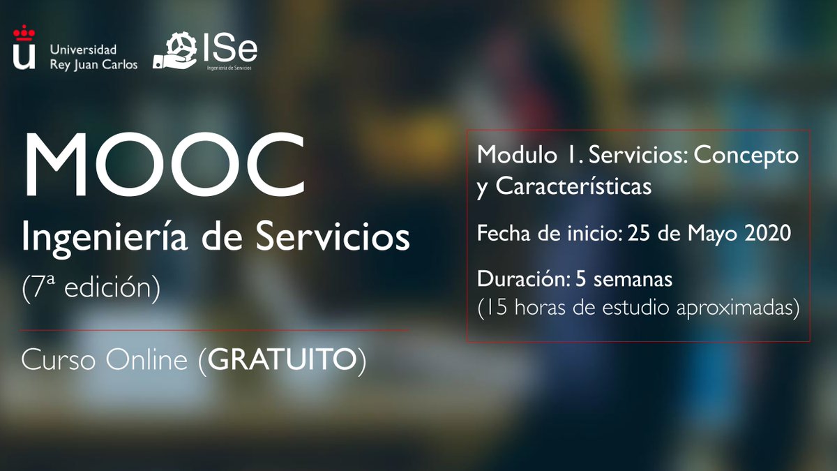 ISE_URJC's tweet photo. ¿Quieres conocer el perfil más demandado por las empresas de servicios? Curso online #gratuito de @URJConline y @miriadax. Colaboran @euleninnova @IBM_ES y @MeliaCareers | Inicio: 25 de mayo. 
Info: 🌐https://t.co/7wAJjpaL6w 🌐
#IngenieríaDeServicios #GestiónDeServicios #MOOC https://t.co/KAUz7FrGpx