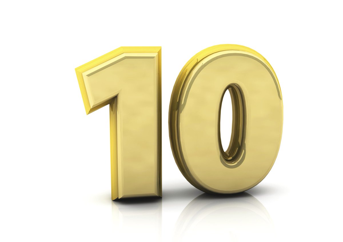 Цифра 10 Золотая
