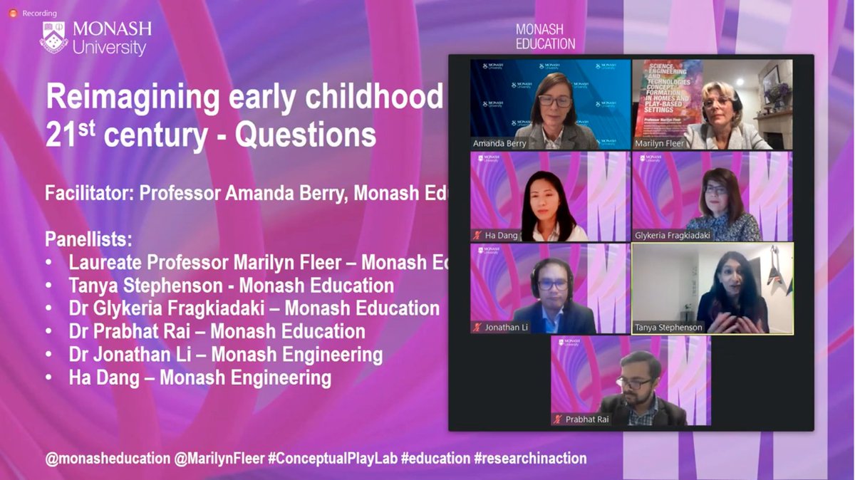 MonashEducation's tweet photo. And that's a wrap for tonight's event: reimagining early childhood for the 21st century. 👏👏👏 A big thank you @MarilynFleer and your #ConceptualPlayLab presenters @TanyaStephens0n, @GlykeriaFragki1, @prabhatcrai, #JonathanLi and #HaDang.
Find out more 👇
https://t.co/5QJSuJYVLb https://t.co/EnF1TWNDow
