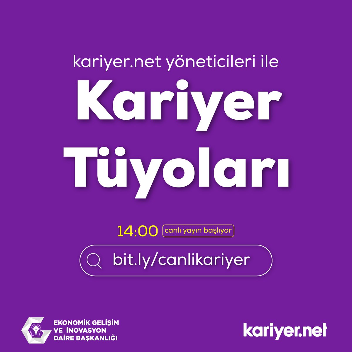 Kariyer.net yöneticileri ile "Kariyer Tüyoları" online etkinliği başlıyor. 

⏰ Saat 14:00'de.
📡Canlı yayını izlemek için 👉: bit.ly/canlikariyer

<a href="/FatmaSahin/">Fatma Şahin</a>
<a href="/GaziantepBeld/">Gaziantep Büyükşehir</a>

#evdekal #inovasyon #kariyer #girişimcilik