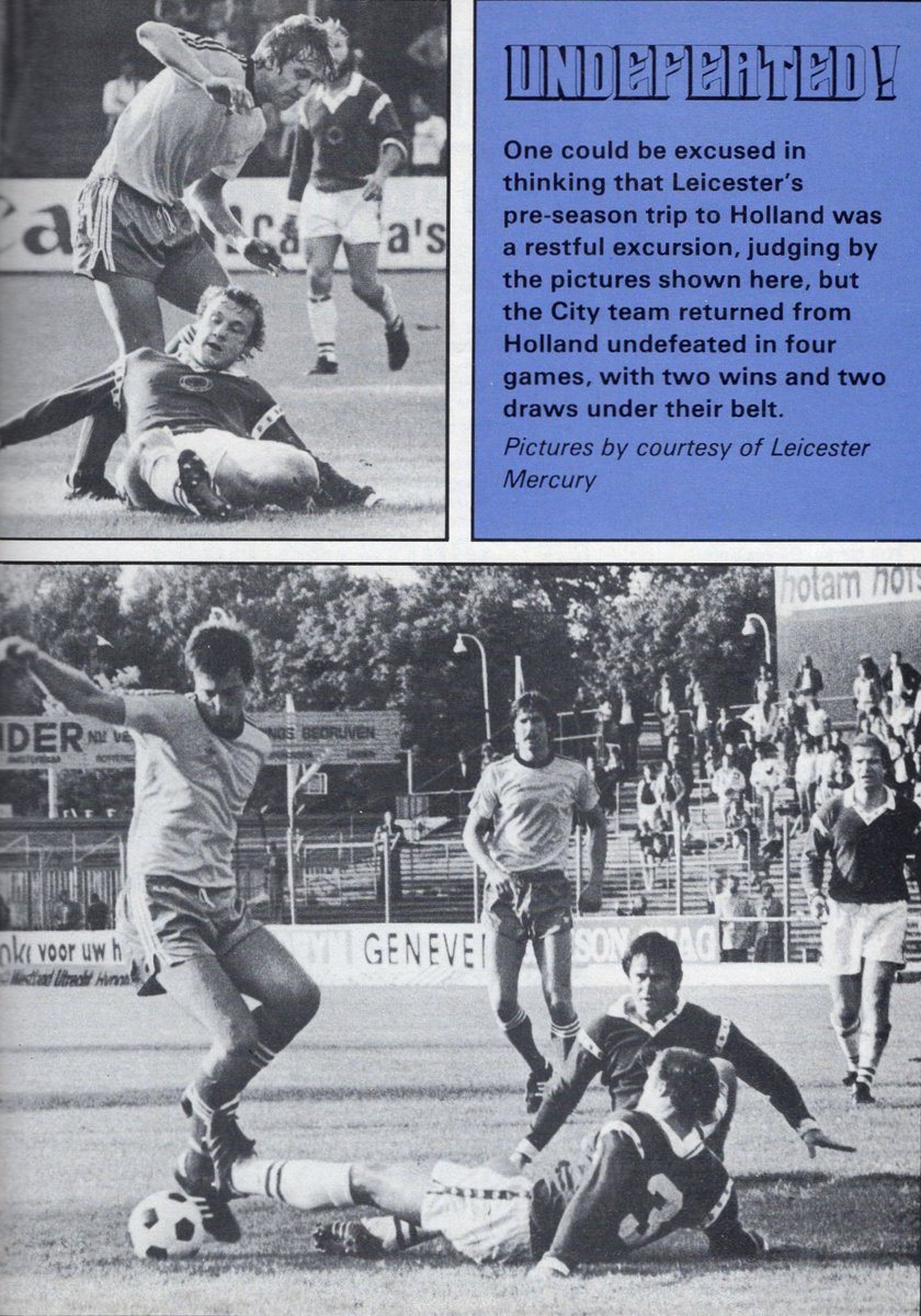 LCFCprogs's tweet photo. 1/3

23rd Aug 1978
#LCFC v #SUFC – Jock’s 1st home game, but no room for a column; the budget’s been cut post-relegation - we’ve got an artist’s impression for a front cover, but it’ll be gone by November; #Armstrong, #Rofe, #Webb &amp; #Kelly get stuck into pre-season in Holland… https://t.co/vAWTzM4AIP