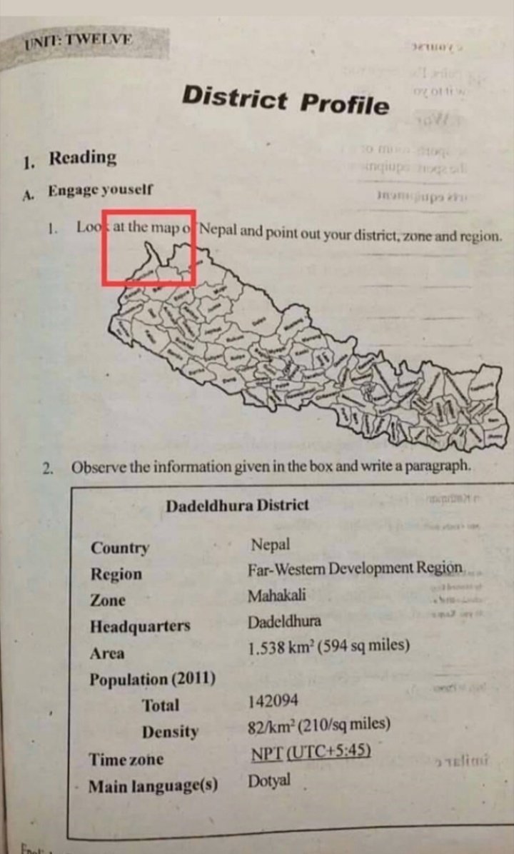 ShrijaShrestha4's tweet photo. Map of Nepal from Grade 8 English book.
The enemy wouldn't be attacking you if something valuable wasn't inside of you.
India always had a black eye in terms of  land invasion.#LipulekhBelongsToNepal #BackOffIndia https://t.co/xl3Q7BAHJQ