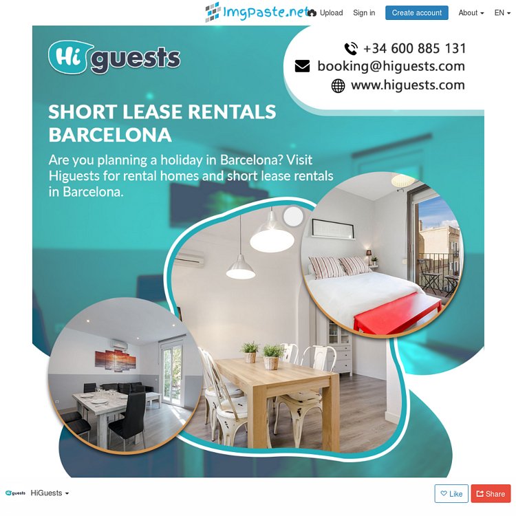 Higuests is ready to assist to for any short lease apartments booking at the reasonable market price.

#short #lease #rentals #Barcelona #apartments #online #rent #villa