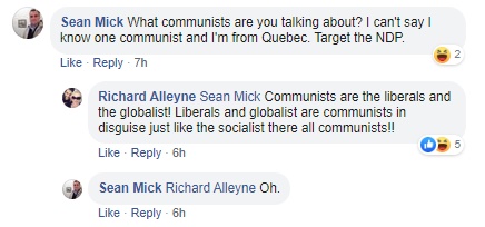 It's also clear he doesn't have a hot clue what communism is since he appears to believe that the Liberals are communists.Truth be told, communism is just a label Patron and his ilk apply to those they consider their opposition. 6/15