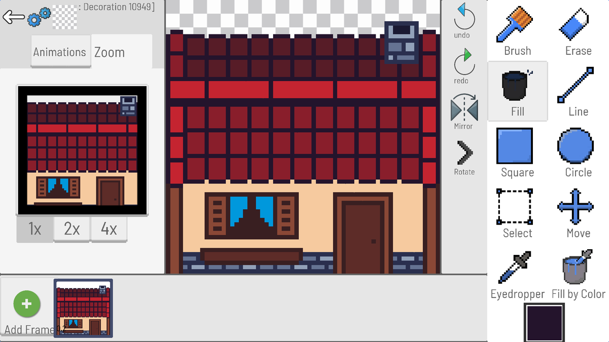 ShakyamoonGames's tweet photo. Fourth step.
#pixelart #pixelartist #house #pixelhouse #pocketgamedeveloper #mobilegame #gamedev #indiegame #indiedev #indiegamedev #topdown #digitalart https://t.co/kNF26yxDlQ