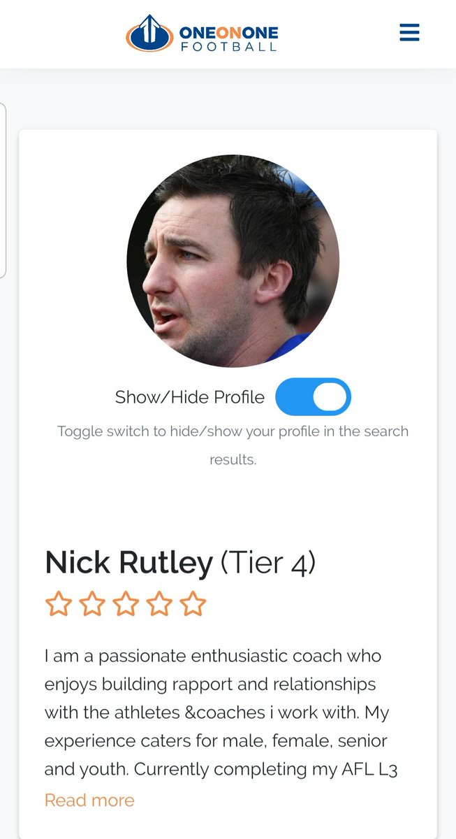 nickrutley's tweet photo. Hey guys. With restrictions being lifted and football looking like a possibility why not book a session with me through ONEONONE Football https://t.co/WZTA4qF48E @footyefl @VAFA_HQ @AFL_OE https://t.co/PPyFn4Fauu