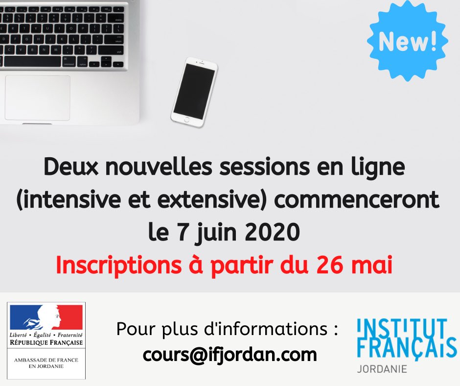 IFAmman's tweet photo. Apprenez l’arabe (dialecte jordanien) ou le français à l’Institut français de Jordanie ! Nos nouvelles sessions commencent le 7 juin. 🇫🇷🇯🇴 https://t.co/tUqSpfxiRJ