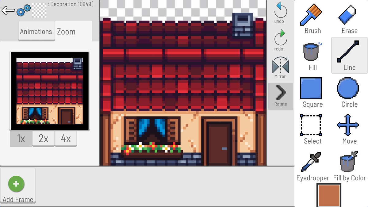 ShakyamoonGames's tweet photo. Last step. Light and shadow make all the difference!
#pixelart #pixelartist #house #pixelhouse #pocketgamedeveloper #mobilegame #gamedev #indiegame #indiedev #indiegamedev #topdown #digitalart https://t.co/7ZCSrxUnOl
