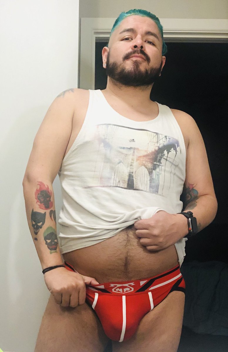 BeefPhorrito's tweet photo. Show that belly and cute undies from @nastypig
#bluenpink #icing #ibear #ibeard #bearscubsandbeards #beardsoftwitter #dallascub #chicagocub #bearweek360 #harleyquinn #bellypicture #bulge #gaybulge #mexicub #dallasbear #latino #bluehair #greenhair #suicidesquad #tattoedbear https://t.co/vIWZnnD0wT