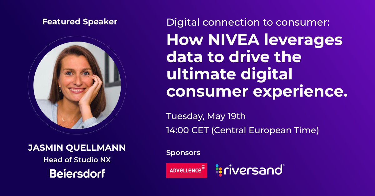 Advellence Solutions AG (@advellence_ag) on Twitter photo You’re invited! Join us for a webinar to learn from digital marketing expert Jasmin Quellmann as she shares how NIVEA, a leading skin care brand, is leveraging #data to connect with their customers. REGISTER NOW:
adv.link/46o #MDM #PIM <a href="/RiversandMDM/">Riversand, a Syndigo company</a> <a href="/productsup/">Productsup</a> You’re invited! Join us for a webinar to learn from digital marketing expert Jasmin Quellmann as she shares how NIVEA, a leading skin care brand, is leveraging #data to connect with their customers. REGISTER NOW:
adv.link/46o #MDM #PIM <a href="/RiversandMDM/">Riversand, a Syndigo company</a> <a href="/productsup/">Productsup</a>