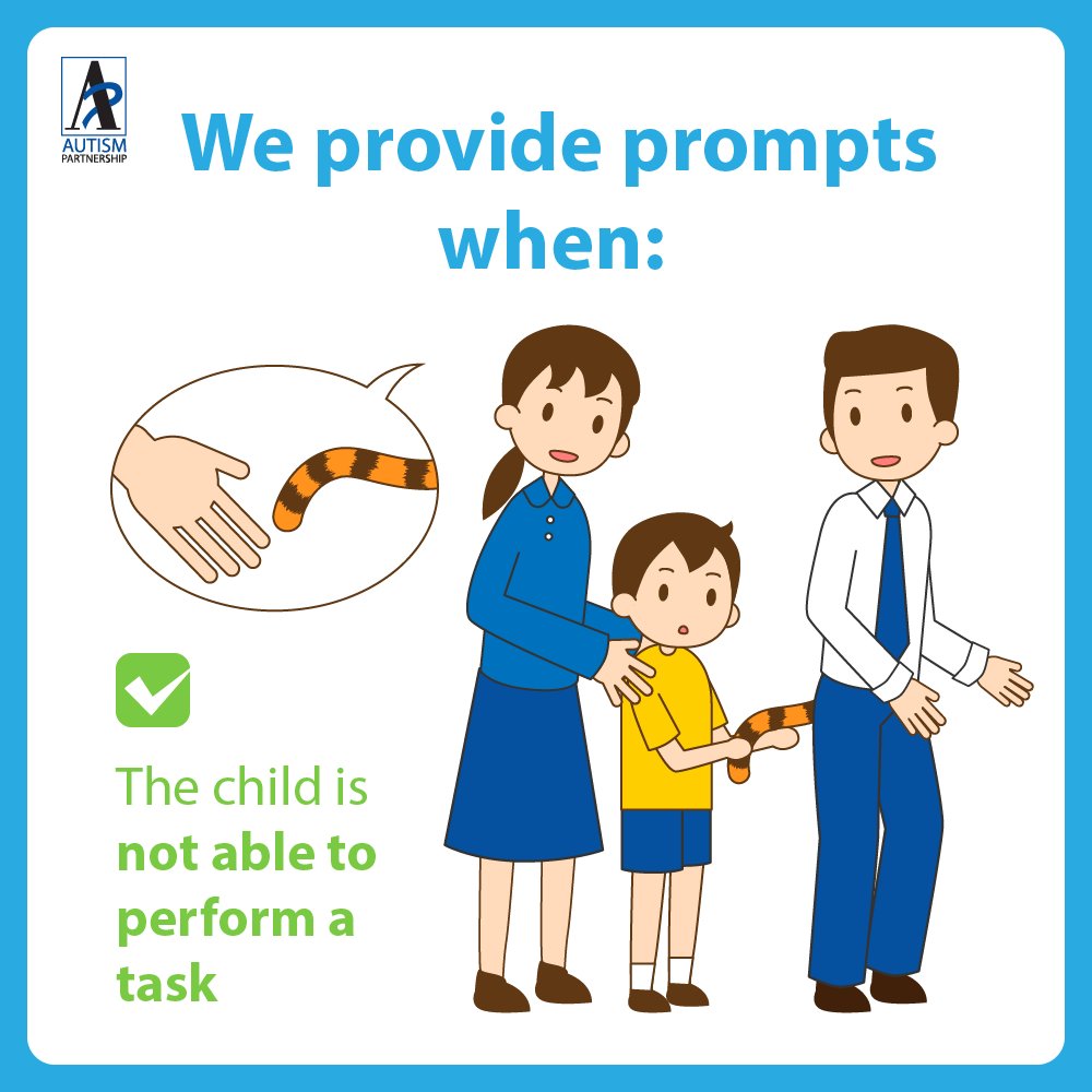 Autism_P's tweet photo. 【What is #prompting? How is it an important step to the training?】
In our #ABA training, we use prompting to help and assist students to respond in the way that we want them to or complete a task successfully.

When you want to give prompt, what should you should ask yourself? https://t.co/eOmZC3S13K