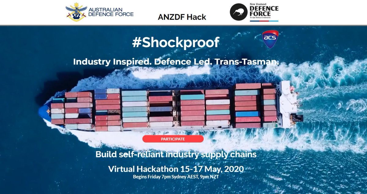 AARCAusArmy's tweet photo. We are proud to be involved in the upcoming #ANZDFhack event! Be sure to register and help tackle the challenge of strengthening Australia's supply chain resilience in times of crisis and being #shockproof. Register now >>> https://t.co/jo9FIOmUfq https://t.co/AK8wS2f6wR