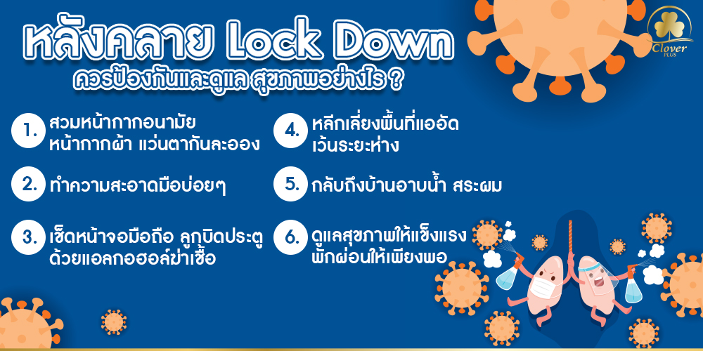 cloverplusth's tweet photo. หลังคลาย Lock Down จะป้องกันตัวเองจาก
ไวรัส โควิด-19 อย่างไร?
.
จากนี้ไปจะรับมืออย่างไร กับสถานการณ์
ที่ไม่แน่ใจว่าไวรัสชนิดนี้จะอยู่หรือไปแล้วจริงๆ
.
ดังนั้นการป้องกันตัวเองจึงเป็นส่วนสำคัญ
ที่จะช่วยลดโอกาสการระบาดของไวรัส
.
#cloverplus #เพิ่มสิ่งดีดีให้ชีวิตคุณ #โควิด19 https://t.co/PC4x6JCPvo
