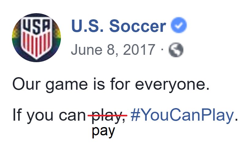 Pay to play is very important. It costs around $3000 a year for kids to play competitive soccer. With travel, equipment and other costs, that price can double. Obviously some families can’t afford to pay these prices. You’re losing out on a lot of talent because of this