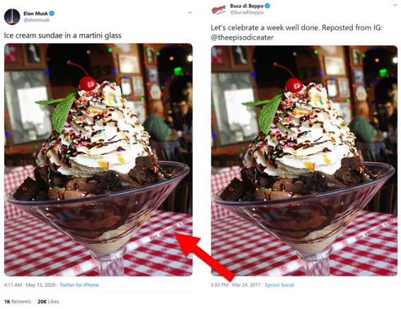 I will never ever stop laughing about Elon Musk stealing an image from Buca de Beppo so he could fake eating out during a pandemic while he has a newborn at home