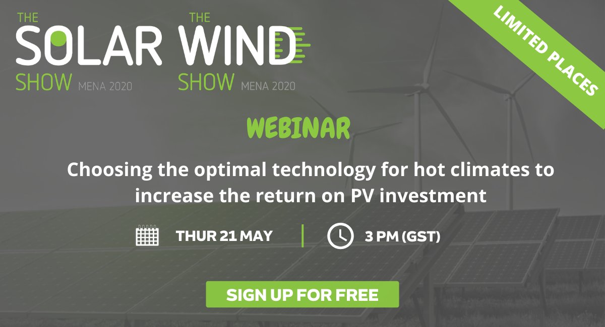SSLEgypt's tweet photo. Our next webinar will take place next Thursday 21st May at 3pm GST where we will be joined by Mohamed Ossama, TAQA, Joumana Sayegh, Lebanese Centre for Energy Conservation (LCEC), Eng. Lamya Youssef Abdel Hakim, EETC. Register here: https://t.co/NCuHVCHHeC #solarshowMENA #solar https://t.co/DvsiSkt4M0