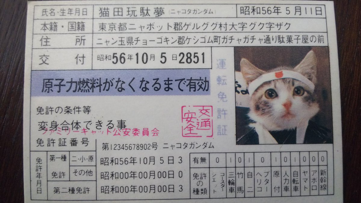 Macleod マクラウド なめ猫のマイナンバーカードとか 作ったら売れる