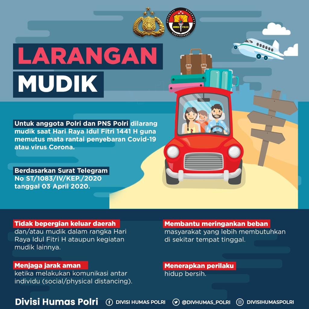 JokoMu8's tweet photo. Demi keluarga, Demi Indonesia
Jangan mudik dulu yaa

#StopMudikCegahCovid19 https://t.co/17UBXvzy27