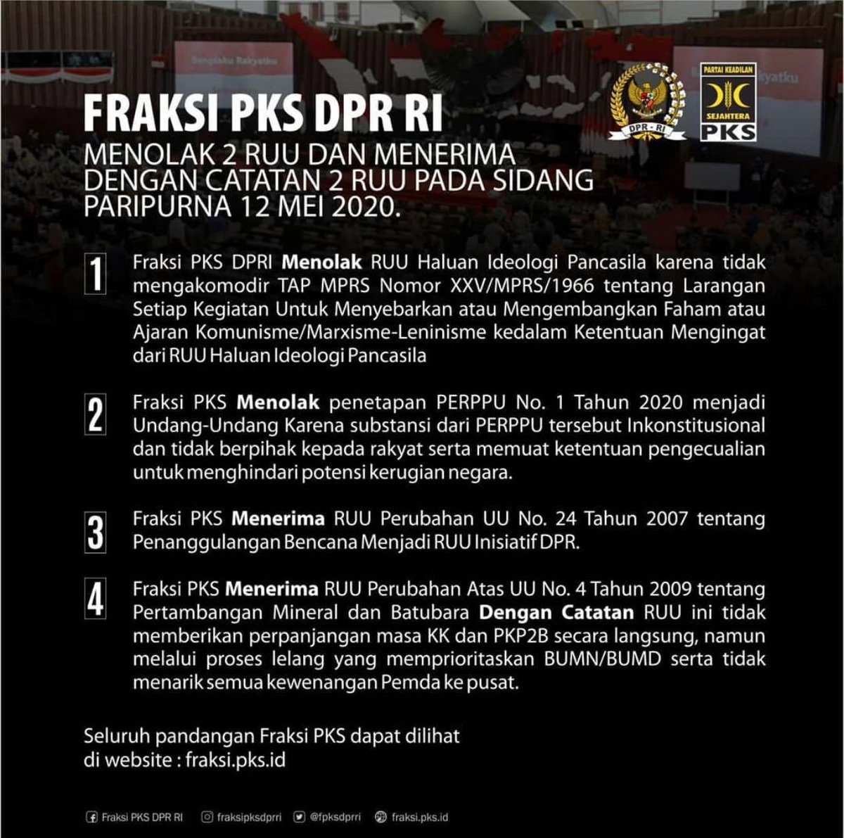 MardaniAliSera's tweet photo. 1. Ada yg kita tolak, ada jg yg kita setujui dgn catatan. Artinya jelas, PKS ber-oposisi bukan berarti sekedar sikap asal beda atau asal kontra. Jikalau sudah begini bahaya. Kami ingin membangun oposisi yg cerdas. @FPKSDPRRI https://t.co/q11FjVyY3W