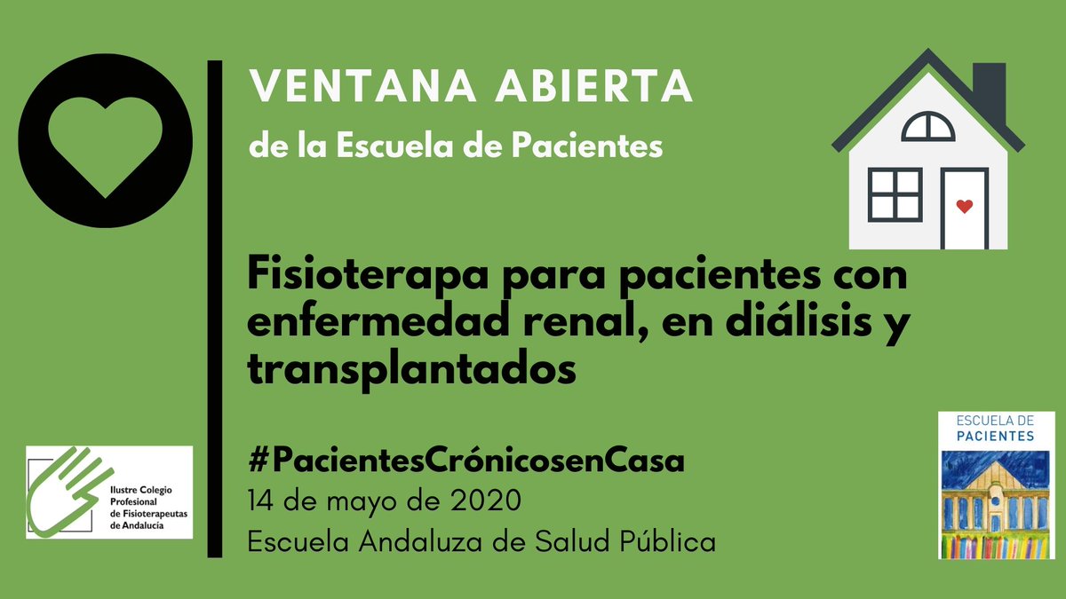 escpacientes's tweet photo. 🏠#VentanaAbierta sobre #fisioterapia para pacientes con #EnfermedadRenal, en diálisis y transplantados. 

👉Con Rafael Calvente, fisioterapeuta y vicepresidente de @Colfisio.
📅 Jueves 14 de mayo
🕛 12 h.
✉️ Envía un DM para participar en directo.
#PacientesCrónicosenCasa https://t.co/mfL0Z8RYJO