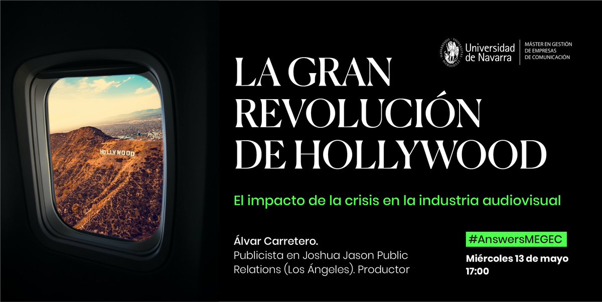 PerezLatre's tweet photo. ¡Llegó el día!
Hoy a las 17.00.
Vuelve #AnswersMEGEC @megec_unav. @Acfu hablará del impacto del #COVID19 en #Hollywood y más allá:
el futuro de las salas;
rodajes y "distancia social";
Oscars y #streaming;
eventos y premios cancelados...
INSCRIPCIONES👇
https://t.co/MO4Ywbv9w3 https://t.co/TioHU6KXKY