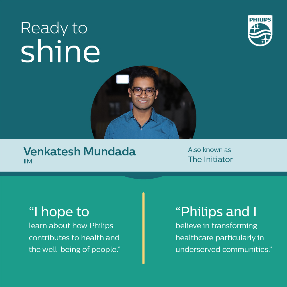 HRPhilips's tweet photo. Say hello to Venkatesh Mundada from @IIM_I who is currently an intern at Philips Healthcare Innovation Center, Pune. All the best Venkatesh! #StartwithPhilips #LifeatPhilips https://t.co/QqjiuyIJI1