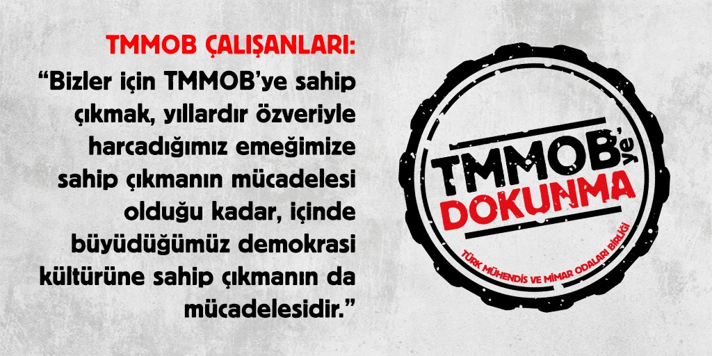 TMMOB Çalışanları TMMOB'ye ve demokrasiye sahip çıkıyor:
"TMMOB, bizler için sadece çalıştığımız, emek verdiğimiz bir kurum değil, yıllardır birlikte omuz omuza mücadele verdiğimiz bir demokrasi okuludur." #TMMOByeDOKUNMA
tmmob.org.tr/icerik/tmmob-c…