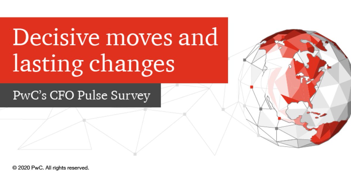 pwc_za's tweet photo. #PwC’s latest #CFOPulse Survey continues to track sentiment and priorities about #COVID19 among global finance leaders. Read the global report here, and be on the lookout for our Africa edition that launches next week. https://t.co/W0QMC1VVO2 #CFOs https://t.co/By4PDhgNgl
