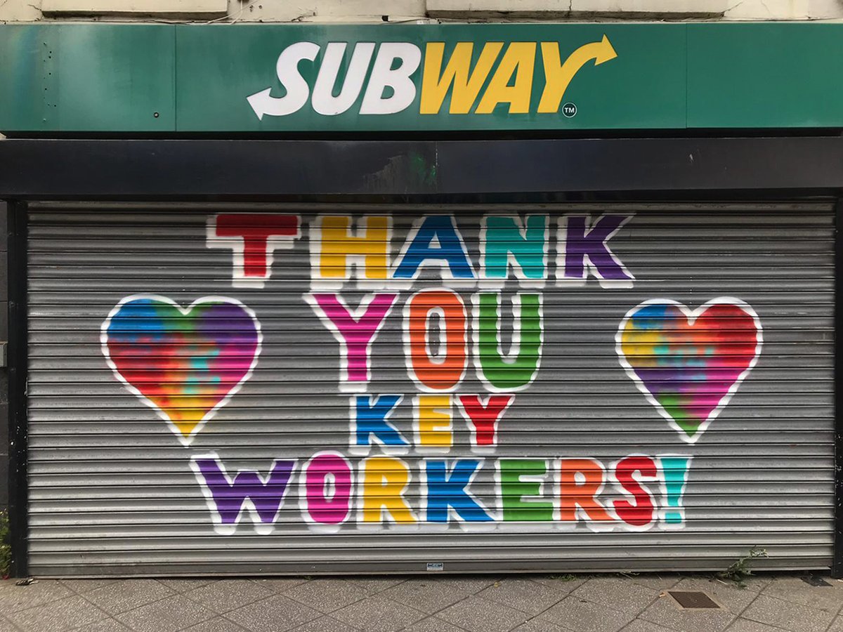 FreshCreativeC0's tweet photo. 🙏🙏  Thank you NHS and key workers 💙❤️, Heres another #nhs mural for @SUBWAY in Gorseinon! Big up all NHS and key workers !!

#FreshCreativeCo #thankyouNHS #fundraiser #thankyoukeyworkers #rainbows #home2020 #mural #nhs #keyworkers #wales #swansea #uk #graffiti #paint #rainbow https://t.co/Zn7nNzZh3W