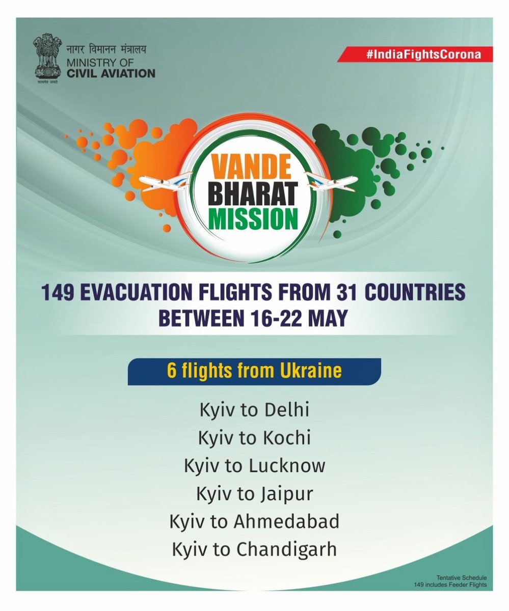 Phase-2 of Vande Bharat from 16-22 May will also include flights from Armenia, Australia, Belarus, Canada, France, Georgia, Germany, Indonesia, Ireland, Italy, Japan, Kazakhstan, Kyrgyzstan, Nepal, Nigeria, Russia, Tajikistan, Thailand & Ukraine.