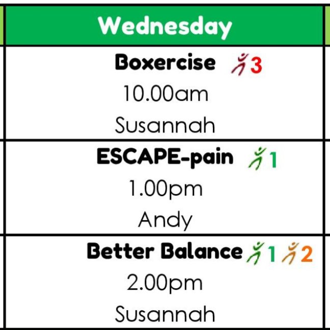 LivHealthiness's tweet photo. Its Wednesday which means it's Andy Sandwiched between 2 of Sue's classes today. We've got all 3 levels covered so no matter what your ability theres something for you. Join us from 10am ๐ฅ๐ช๐ผ๐๐ผ
#FitForMe #StayInWorkOut #Liverpool #red_neighbours #ESCAPEpain https://t.co/KIWqxJzWP3