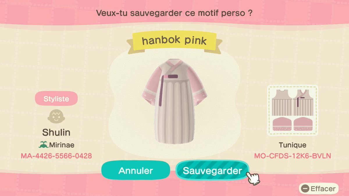 ShulinAC's tweet photo. Hanbok design 

#AnimalCrossingNewHorizons #hanbok #koreanfashion #korea #AnimalCrossingDesigns #AnimalCrossingClothes https://t.co/AvplzPojwo