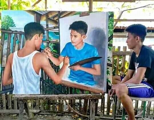 Marokolo26's tweet photo. He painted a painting of him self painting a painting of him self painting him self him self  😂😂
 #level3lockdown https://t.co/xwHkrzKXYt