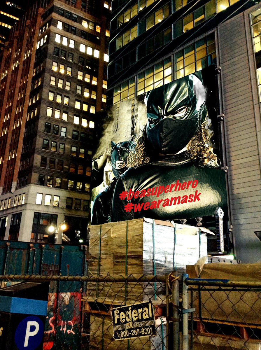 #beasuperhero #wearamask @marastudionyc @struwwelpeter1 #mask <a href="/sumietachibana/">Sumie Tachibana</a> #nyc #staysafe #staystrong #staypositive #makeart #maskarade #nyctough #staystrong #newyorktough #newyorkloving #ny1pic #dontspreadthevirus #spreadlove #timessquare #adcampaign #gotham