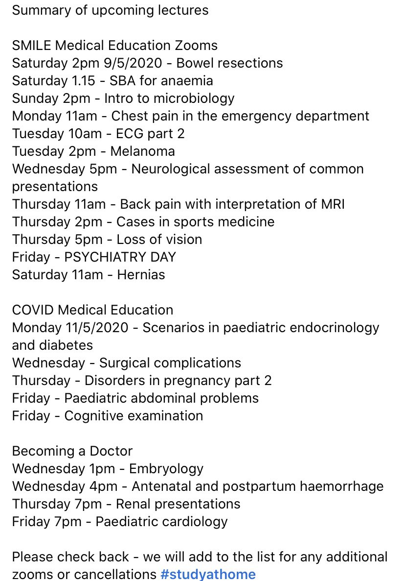 Online free zooms for medical students continue this week 👇🏽👇🏽 
#meded #medtwitter #psychiatryday
