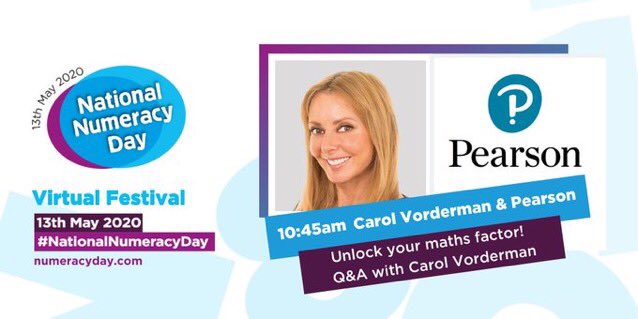 moraggibson2's tweet photo. Unlock your Maths Factor at 10.45 this morning with @carolvorders #NationalNumeracyDay #maths @PearsonPrimary https://t.co/5905ucaAQy