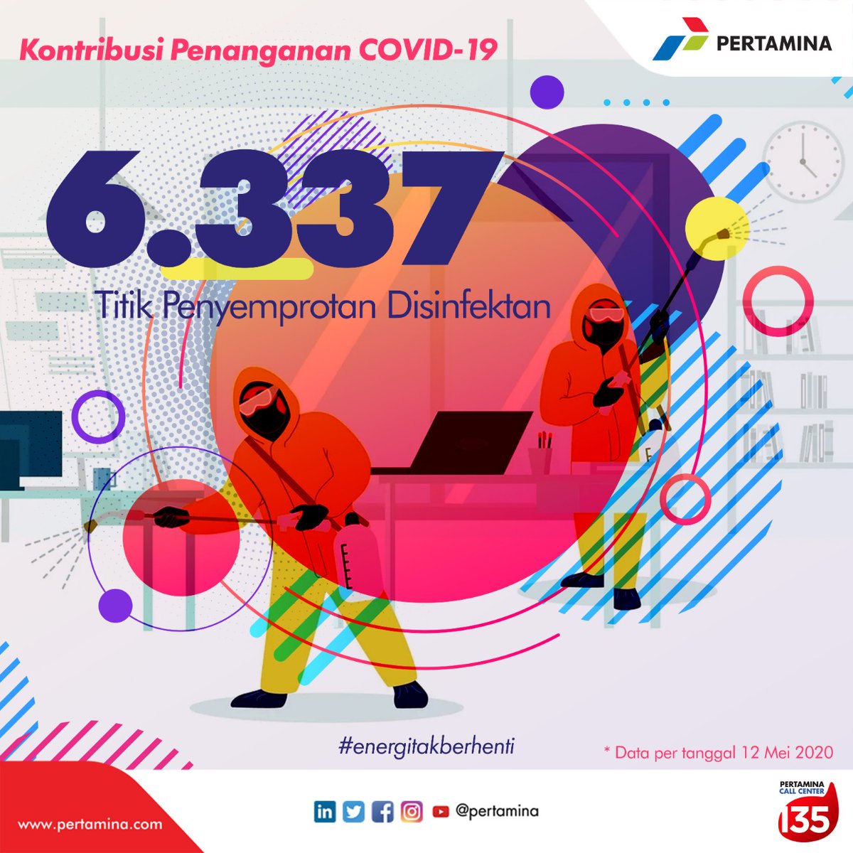 pertamina's tweet photo. Pertamina terus melakukan kontribusi dan bergerak cepat dalam penanganan pandemi Covid-19 di Tanah Air.

#PertaminaSiagaCovid19 #EnergiTakBerhenti #BUMNuntukIndonesia  #BerkahDiRumah https://t.co/mlJEWyZTWR