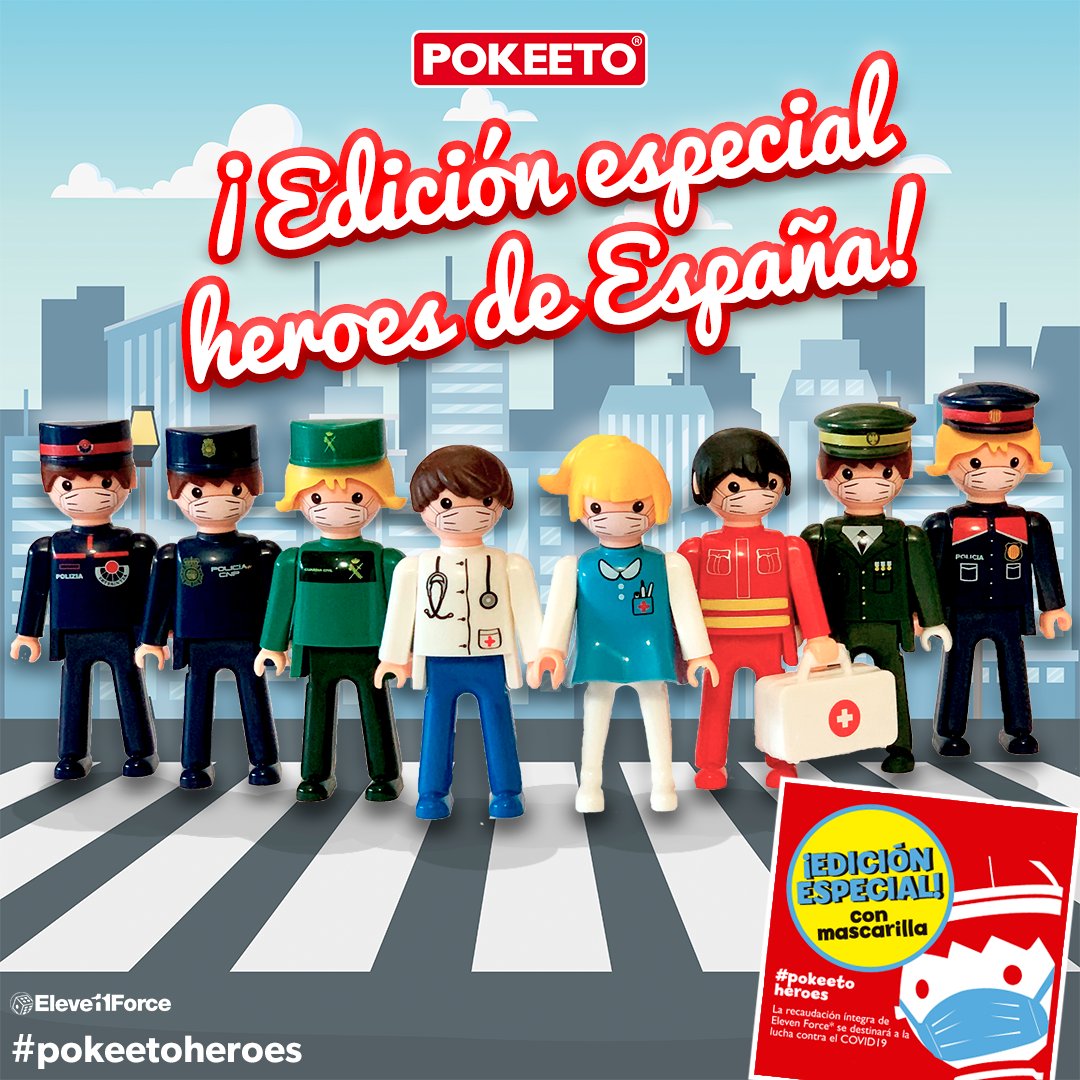 Eleven11Force's tweet photo. @PokeetoEs junto a ElevenForce os presentamos nuestra edición especial Pokeeto Héroes de España. Todo lo recaudado tras la venta de estos Pokeeto será donado para la erradicación y control total de la emergencia que poco a poco estamos venciendo. https://t.co/nnlTtuMz83 https://t.co/olw1YtHMSJ