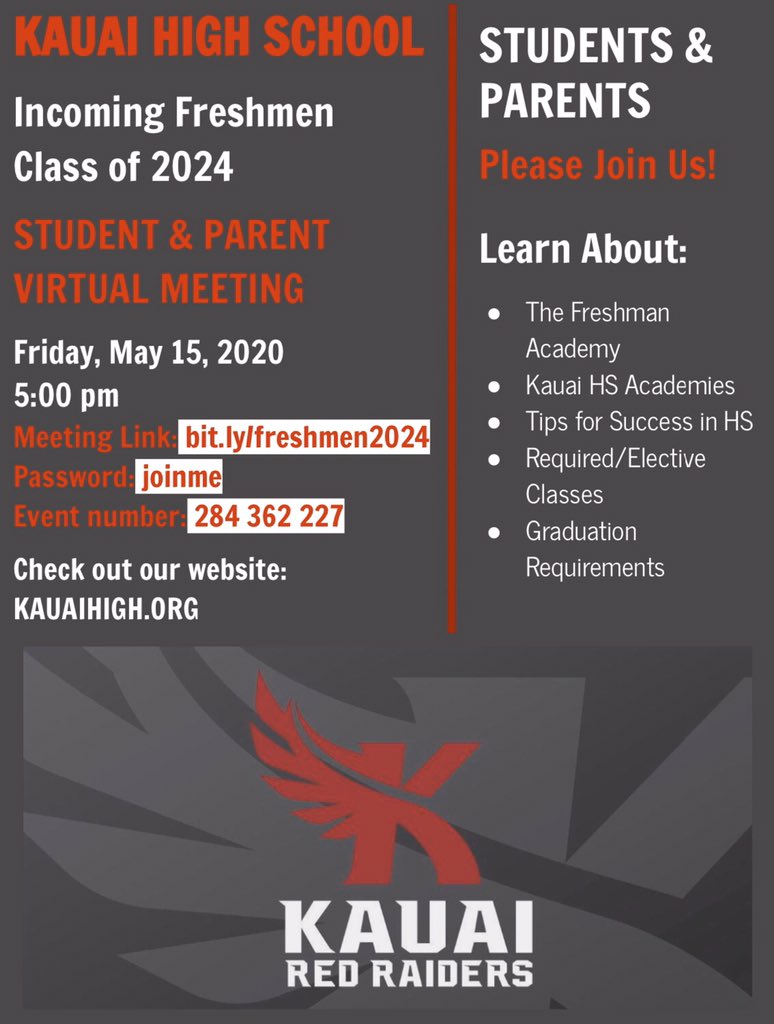 heather_morgado's tweet photo. Incoming Freshmen c/o 2024, we’re ready for you! #RR4L #kauaihighschool #redraiders @HIDOE808 @HIDOE808_DrK @CASArakaki @paulzina @khsraiders @MarleneLeary @CKMS_Kauai @jaysun36 @davidholden @amandawolford2 @DawnTaba @jcass808 https://t.co/AlkzuoYVh1
