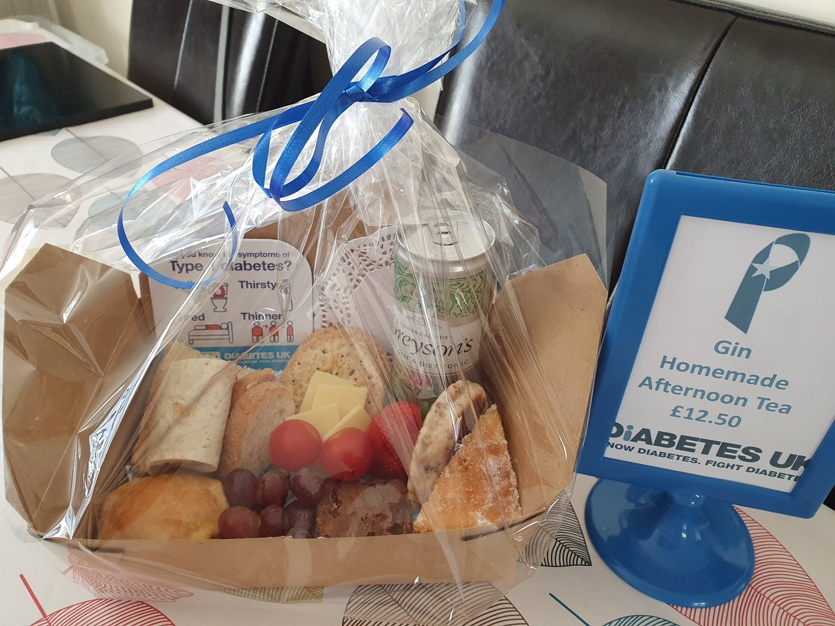 Beth_Baldwin's tweet photo. Gin &amp; Homemade afternoon tea boxes for collection/ delivery in North Cardiff. Sat &amp; Sun for next 3wks! Proceeds #KnowType1 @DiabetesUKCymru £12.50 a box  £15 incl a P badge. Selection delicious cakes &amp; sandwiches, snacks &amp; treats all homemade locally -Limited availability 💙 https://t.co/vj7r6Z6QVq