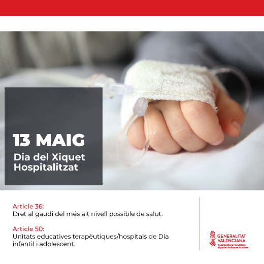 GVAIgualtat's tweet photo. 👧👦Hui #DiaNiñoHospitalizado volem visibilitzar el dret de tots els xiquets, xiquetes i adolescents malalts a una formació de qualitat i a gaudir del major benestar possible.
La Llei d'Infància i Adolescència reconeix especialment aquesta situació (art. 36 i 50)

 #LaNostraVeu https://t.co/yiH8h51ULO