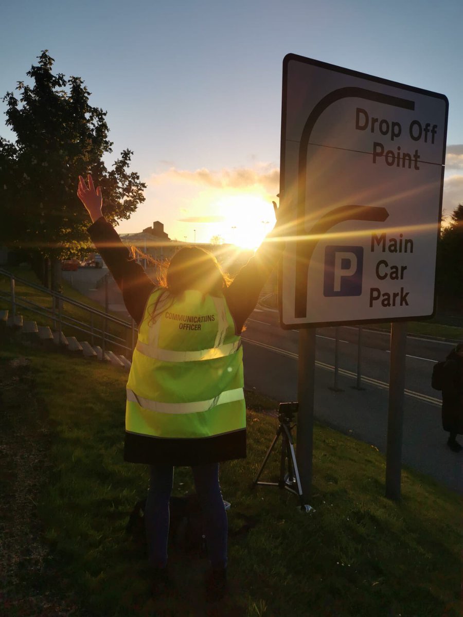 ELHTComms's tweet photo. Behind the scenes, your #ELHTCommsHeroes, @CorrenAlyssa and #CommsChloe, had a late night last night taking pictures, videos and creating content whilst the hospital building lit up for #IND2020! 

Check out their very cute “Communications Officer” hi-vis’! ☀️🌙 #CommsHero https://t.co/kXlDnnF6q9